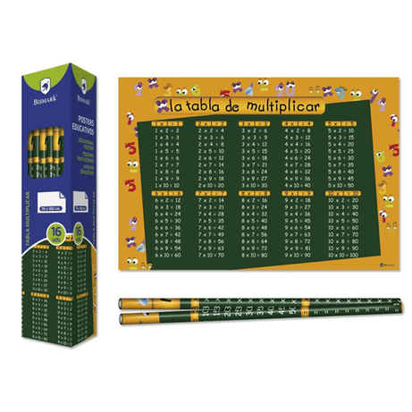 POSTER TABLAS DE MULTIPLICAR 70X100 CM BISMARK 328697 - Imagen 1 de 2 POSTER TABLAS DE MULTIPLICAR 70X100 CM BISMARK 328697 - Imagen 1 de 2