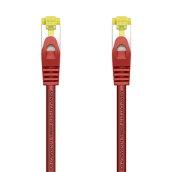 AISENS Cable De Red Latiguillo RJ45 LSZH Cat.7 600 MHz S/FTP PIMF AWG26, Rojo, 25 cm