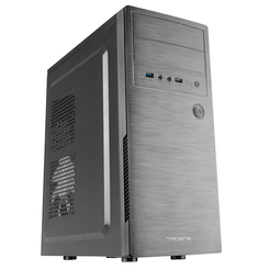 TACENS  2INITIOX, Caja PC Semitorre ATX, Ventilador Lateral 12cm, Frontal Aluminio Pulido, Acero, Negro  Negro
