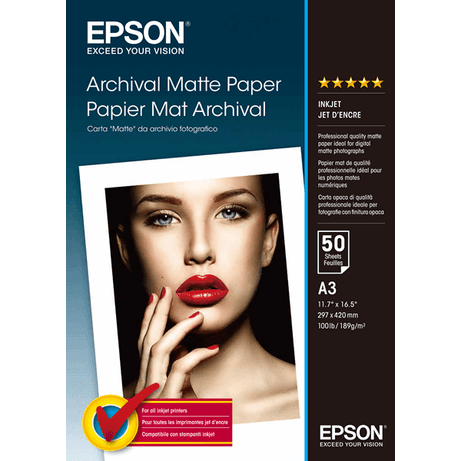 Paper/Archival Matte A3 189gm2 50sh - Imagen 1 de 2 Paper/Archival Matte A3 189gm2 50sh - Imagen 1 de 2