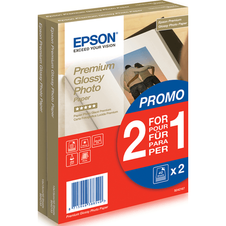 PAPEL EPSON GLOSSY 10X15 255 GR. 40H X 2 - Imagen 1 de 2 PAPEL EPSON GLOSSY 10X15 255 GR. 40H X 2 - Imagen 1 de 2
