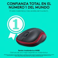 Miniatura 3 de RATON LOG OPT WLESS M185 RIB ROJO UE