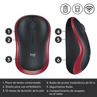 Miniatura 5 de RATON LOG OPT WLESS M185 RIB ROJO UE