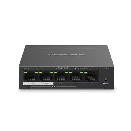 SWITCH NO GESTIONABLE MERCUSYS MS105GP 5P 10/100/1000 DE ESTOS 4P POE+ 65W ETHERNET MINI DESKTOP - Imagen 2 de 4 SWITCH NO GESTIONABLE MERCUSYS MS105GP 5P 10/100/1000 DE ESTOS 4P POE+ 65W ETHERNET MINI DESKTOP - Imagen 2 de 4