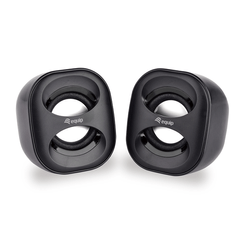 ALTAVOCES 2.0 EQUIP LIFE MINI  6W RMS COLOR NEGRO JACK 3.5" ALIMETANCION USB