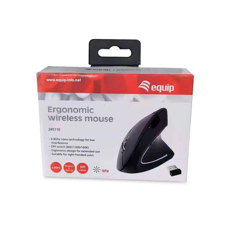 RATON WIRELESS ERGONOMICO 2 BOTONES 1600DPI EQUIP LIFE COLOR NEGRO - Imagen 7 de 7 RATON WIRELESS ERGONOMICO 2 BOTONES 1600DPI EQUIP LIFE COLOR NEGRO - Imagen 7 de 7