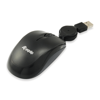 Miniatura 1 de MOUSE EQUIP LIFE OPTICO 2 BOTONES  USB CABLE RETRACTIL COLOR NEGRO 1000DPI