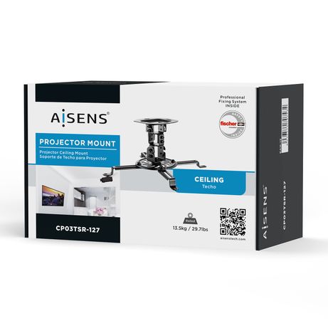 AISENS Soporte Universal Giratorio, Inclinable de Techo para Proyector 13.5Kg, Negro - Imagen 3 de 7 AISENS Soporte Universal Giratorio, Inclinable de Techo para Proyector 13.5Kg, Negro - Imagen 3 de 7
