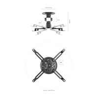Miniatura 4 de AISENS Soporte Universal Giratorio, Inclinable de Techo para Proyector 13.5Kg, Negro