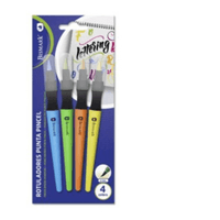 Miniatura 1 de SET 4 ROTULADORES LETTERING PUNTA PINCEL BISMARK 328354