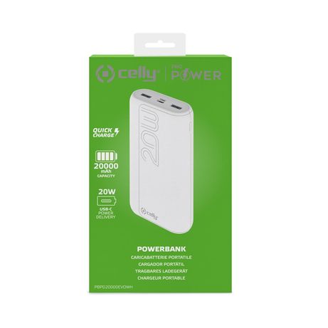 POWER BANK 20A PROPOWER POTENCIA MAX 22W ENTRADA MICROUSB Y USBC SALIDAS 2 USB Y USBC BLANCO - Imagen 4 de 5 POWER BANK 20A PROPOWER POTENCIA MAX 22W ENTRADA MICROUSB Y USBC SALIDAS 2 USB Y USBC BLANCO - Imagen 4 de 5