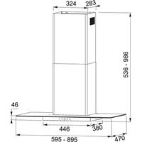 Miniatura 3 de CAMPANA CHIMENEA MEPAMSA CRISTALO 90 ANCHO 90 CM INOX