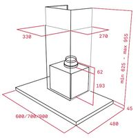 Miniatura 3 de CAMPANA CHIMENEA TEKA DSJ 750 INOX ANCHO 70 CM INOX