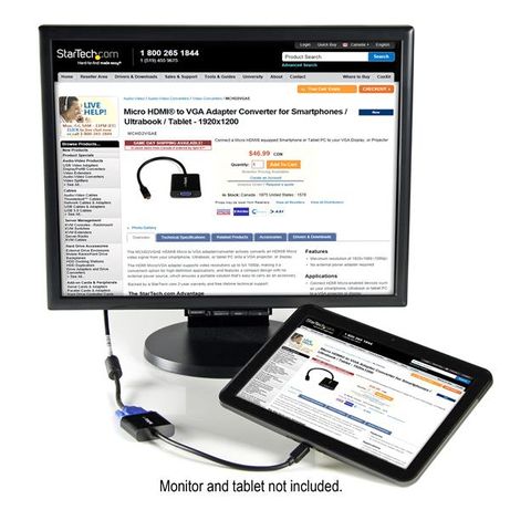 ADAPTADOR STARTECH MICRO HDMI A VGA SMARTPHONE/ULTRABOOKS/TABLETAS 1920X1080 - Imagen 6 de 6 ADAPTADOR STARTECH MICRO HDMI A VGA SMARTPHONE/ULTRABOOKS/TABLETAS 1920X1080 - Imagen 6 de 6