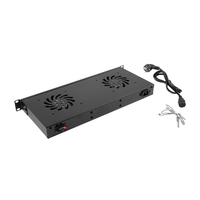 Miniatura 1 de PANEL VENTILACION LANBERG LCD 2 VENTILADORES TERMOSTATO 230V 1U RACK 19 NEGRO