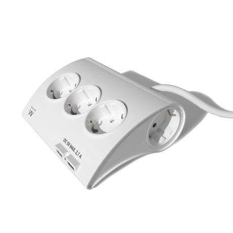 REGLETA 5 TOMAS EWENT EW3935 +2 USB - Imagen 3 de 6 REGLETA 5 TOMAS EWENT EW3935 +2 USB - Imagen 3 de 6