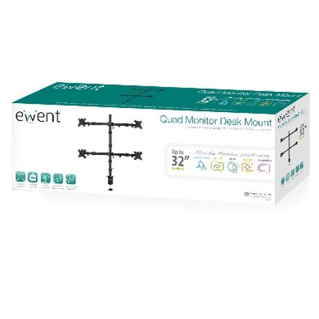 SOPORTE TV MESA 4 MONITORES HASTA 27" EWENT EW1514 - Imagen 4 de 4 SOPORTE TV MESA 4 MONITORES HASTA 27" EWENT EW1514 - Imagen 4 de 4