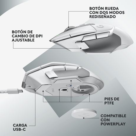 RATON INALAMBRICO GAMING LOGITECH G G502 X LIGHTSPEED - BLANCO - Imagen 6 de 7 RATON INALAMBRICO GAMING LOGITECH G G502 X LIGHTSPEED - BLANCO - Imagen 6 de 7