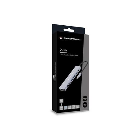 ADAPTADOR USB-C 7IN1 CONCEPTRONIC HDMI USB-A 3.0x3 USB-C PD 100W LECTOR SD/MICROSD DONN19G - Imagen 4 de 6 ADAPTADOR USB-C 7IN1 CONCEPTRONIC HDMI USB-A 3.0x3 USB-C PD 100W LECTOR SD/MICROSD DONN19G - Imagen 4 de 6