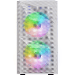 CAJA COMPACTA MICROATX MARS GAMING MC-ME WHITE  FRONTAL MESH CON 2 VENTILADORES FRGB 120mm LATERAL DE CRISTAL TEMPLADO SIN FUENTE DE ALIMENTACION