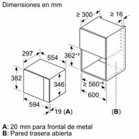Miniatura 8 de HORNO MICROONDAS INTEGRABLE BALAY 3CG5172B2 20 LITROS CON GRILL BLANCO