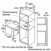 Miniatura 7 de HORNO MICROONDAS INTEGRABLE BALAY 3CG5175N2 20 LITROS CON GRILL NEGRO