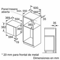 Miniatura 8 de HORNO MICROONDAS INTEGRABLE BALAY 3CG5175N2 20 LITROS CON GRILL NEGRO