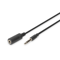 Miniatura 1 de Cable de extensi n de audio  estéreo de 3 5 mm 2.50m  CCS  2x0.10/10  shielded  M/F  negro