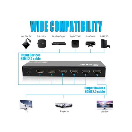 SWITCH HDMI 2.0 4K 5x1 ALIMENTACION POR USB EQUIP - Imagen 4 de 6 SWITCH HDMI 2.0 4K 5x1 ALIMENTACION POR USB EQUIP - Imagen 4 de 6