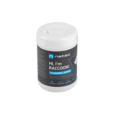 TOALLITAS LIMPIADORAS NATEC RACOON 10X10 CM PACK 100 UDS - Imagen 1 de 5 TOALLITAS LIMPIADORAS NATEC RACOON 10X10 CM PACK 100 UDS - Imagen 1 de 5