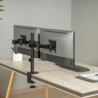 Miniatura 7 de AISENS Soporte De Mesa Eco Giratorio E Inclinable Para Monitor/tv 9kg (3 Pivotes, 2 Brazos) De 17-32, Negro