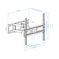 Miniatura 3 de SOPORTE PARED MONITOR/TV TOOQ LP7846TN-B 32´´/70´´ MAX.40KG NEGRO INCLINABLE/GIRATORIO
