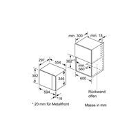 Miniatura 5 de HORNO MICROONDAS INTEGRABLE BOSCH BEL523MS0 20 LITROS CON GRILL CRISTAL NEGRO