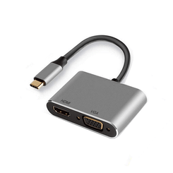Ewent - EW9700 adaptador de cable de video 0,15 m USB Tipo C HDMI + VG