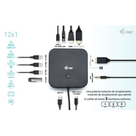 I-TEC USB-C HDMI+2X DP CHARGER I-TEC DOCK PD 100WCHARGER 11 2W - Imagen 7 de 15 I-TEC USB-C HDMI+2X DP CHARGER I-TEC DOCK PD 100WCHARGER 11 2W - Imagen 7 de 15