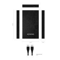 Miniatura 4 de AISENS Caja Externa 2,5? ASE-2523B 9.5MM SATA a USB 3.0/USB3.1 GEN1, Negra