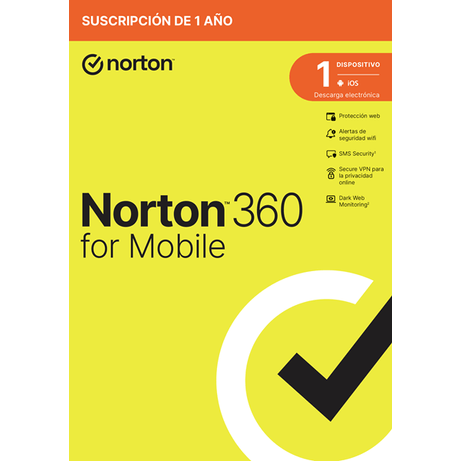 ANTIVIRUS NORTON 360 MOBILE ES 1 USER 1 DEVICE 12MO BOX - Imagen 1 de 3 ANTIVIRUS NORTON 360 MOBILE ES 1 USER 1 DEVICE 12MO BOX - Imagen 1 de 3