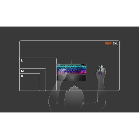 ALFOMBRILLA GAMING STEELSERIES QCK PRISM 3XL | 1220x590x2MM | NEGRO - Imagen 13 de 13 ALFOMBRILLA GAMING STEELSERIES QCK PRISM 3XL | 1220x590x2MM | NEGRO - Imagen 13 de 13