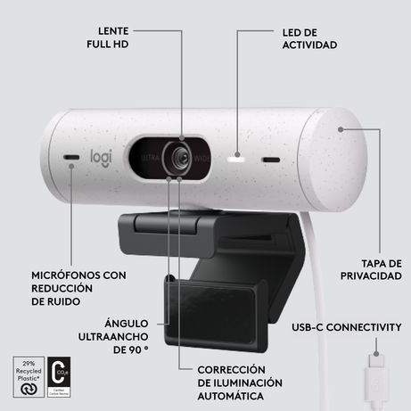 Logitech Brio 500 - OFF-WHITE - EMEA28 - Imagen 12 de 21 Logitech Brio 500 - OFF-WHITE - EMEA28 - Imagen 12 de 21