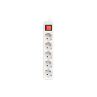 Miniatura 1 de REGLETA LANBERG 5 TOMAS SCHUKO CON PROTECION BLANCA 3M