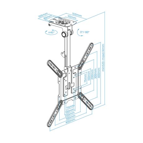Tooq LPCE1123TSLI-B Soporte techo TV 23-55 - Imagen 5 de 6 Tooq LPCE1123TSLI-B Soporte techo TV 23-55 - Imagen 5 de 6