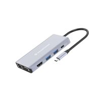Miniatura 2 de ADAPTADOR USB-C 10IN1 CONCEPTRONIC HDMI VGA USB 3.0 USB-A AUDIO LAN GIGABIT LECTOR DE TARJETAS USB-C PD 100W