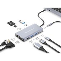 Miniatura 6 de ADAPTADOR USB-C 10IN1 CONCEPTRONIC HDMI VGA USB 3.0 USB-A AUDIO LAN GIGABIT LECTOR DE TARJETAS USB-C PD 100W
