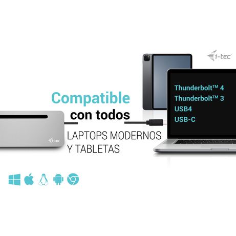 I-TEC USB-C ERGO 3X LCD DOCK METAL ERGONOMIC 4K DOCK PD 100 W - Imagen 5 de 10 I-TEC USB-C ERGO 3X LCD DOCK METAL ERGONOMIC 4K DOCK PD 100 W - Imagen 5 de 10