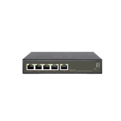 SWITCH SEMIGESTIONABLE LEVEL ONE HILBERT 4P POE 10/100/1000 60W + 1P 10/100/1000 CARCASA METALICA