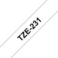 Miniatura 2 de CINTA LAMINADA BROTHER TEXTO NEGRO FONDO BLANCO 12mmx8m TZe231