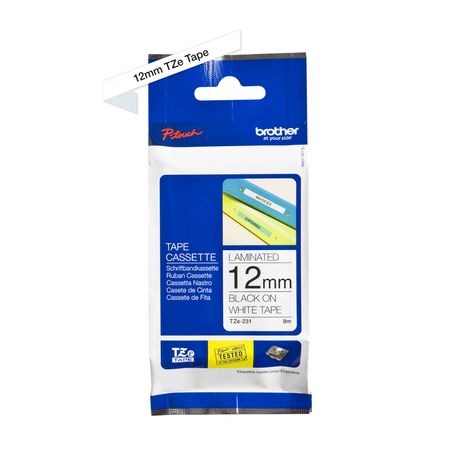 CINTA LAMINADA BROTHER TEXTO NEGRO FONDO BLANCO 12mmx8m TZe231 - Imagen 4 de 4 CINTA LAMINADA BROTHER TEXTO NEGRO FONDO BLANCO 12mmx8m TZe231 - Imagen 4 de 4