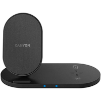 Miniatura 1 de CANYON Estacion de carga inalambrica 2 en 1 10W+5W Negro CNS-WCS202 CNS-WCS202B