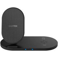Miniatura 2 de CANYON Estacion de carga inalambrica 2 en 1 10W+5W Negro CNS-WCS202 CNS-WCS202B