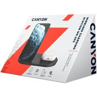 Miniatura 5 de CANYON Estacion de carga inalambrica 2 en 1 10W+5W Negro CNS-WCS202 CNS-WCS202B